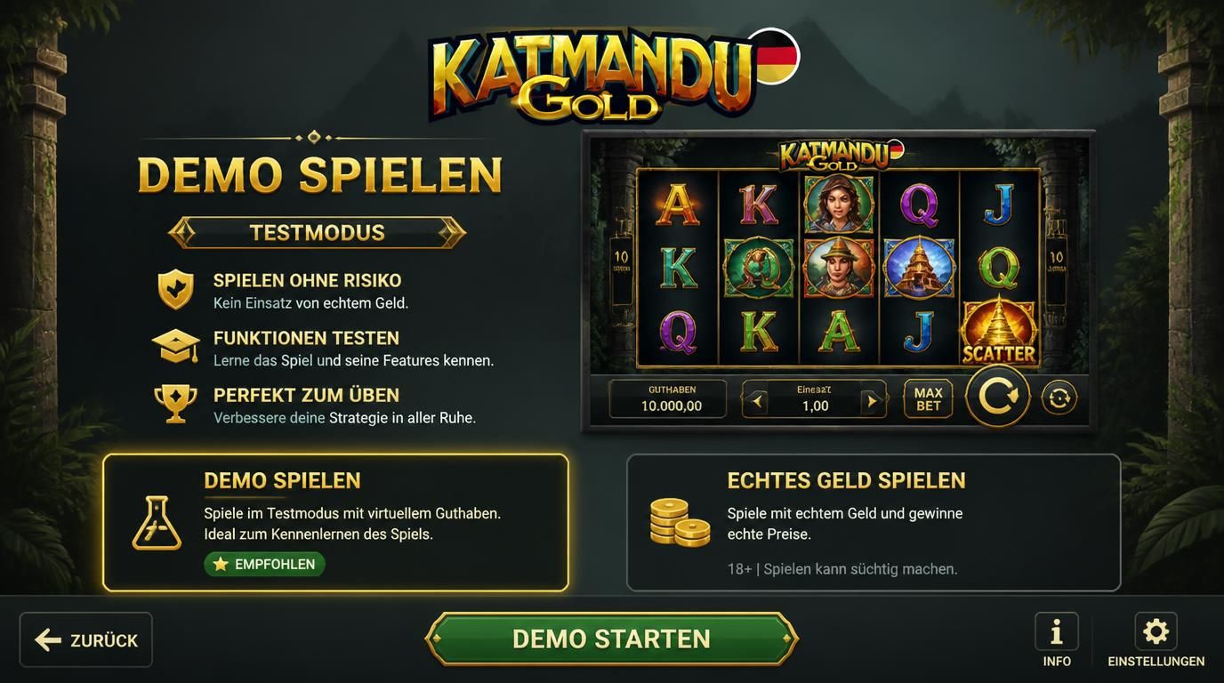 Spieler im Demo-Modus, Walzen in Aktion ohne echtes Geld.