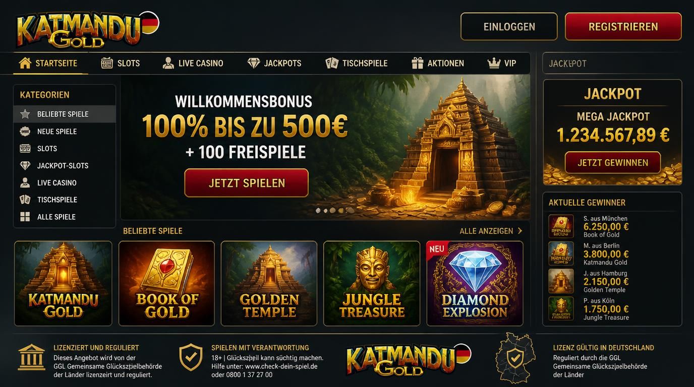 Casinoanbieter und Behörden-Symbol vor Deutschlandkarte.